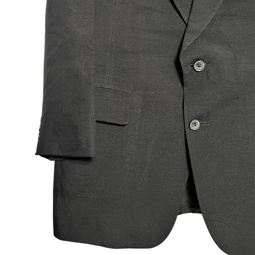 Vintage Christian Dior 100% Silk Blazer Men's‎ 2-Button Black ACTWU USA 80s 90s